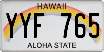 HI license plate YYF765