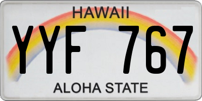 HI license plate YYF767