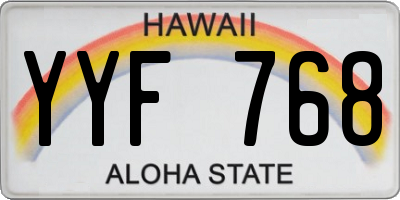 HI license plate YYF768