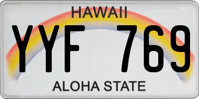 HI license plate YYF769