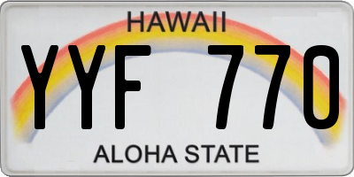 HI license plate YYF770