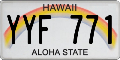 HI license plate YYF771