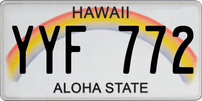HI license plate YYF772
