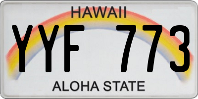 HI license plate YYF773