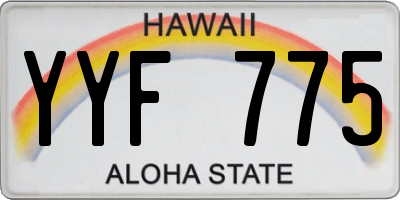 HI license plate YYF775