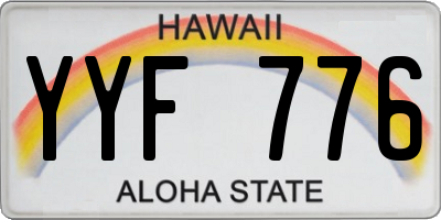 HI license plate YYF776