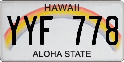 HI license plate YYF778