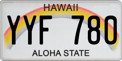 HI license plate YYF780