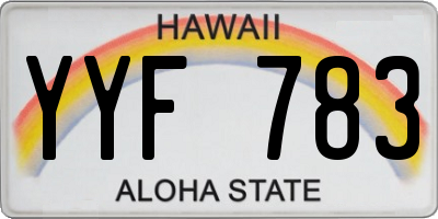 HI license plate YYF783