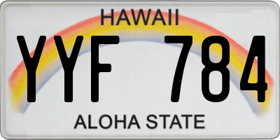HI license plate YYF784
