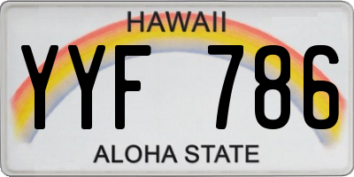 HI license plate YYF786