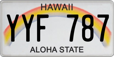 HI license plate YYF787