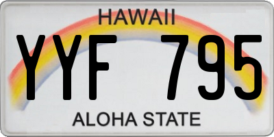 HI license plate YYF795