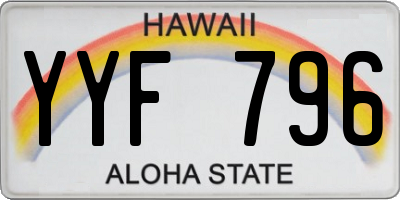 HI license plate YYF796