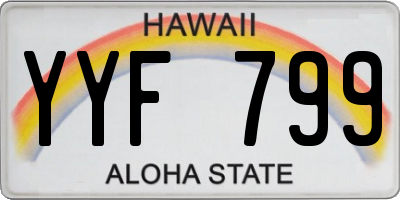 HI license plate YYF799