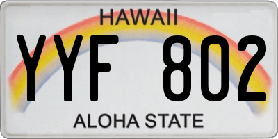 HI license plate YYF802