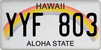 HI license plate YYF803
