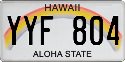 HI license plate YYF804