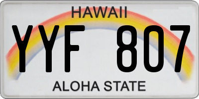 HI license plate YYF807