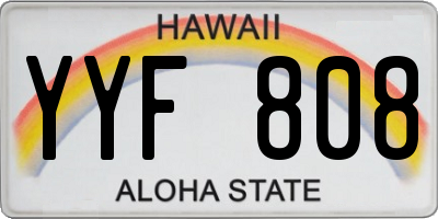 HI license plate YYF808