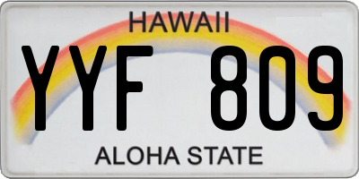 HI license plate YYF809