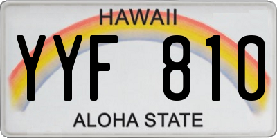 HI license plate YYF810