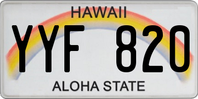 HI license plate YYF820