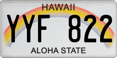 HI license plate YYF822