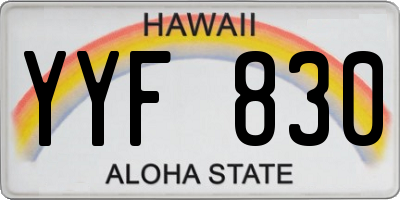 HI license plate YYF830