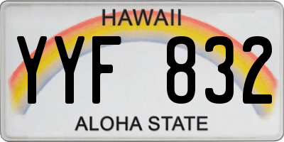 HI license plate YYF832