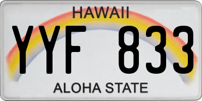 HI license plate YYF833