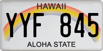 HI license plate YYF845