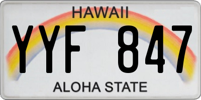 HI license plate YYF847