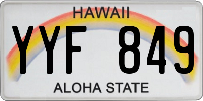 HI license plate YYF849