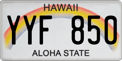 HI license plate YYF850