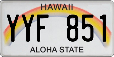 HI license plate YYF851
