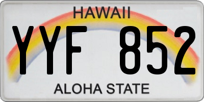HI license plate YYF852