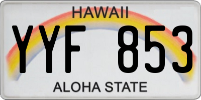 HI license plate YYF853