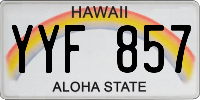 HI license plate YYF857