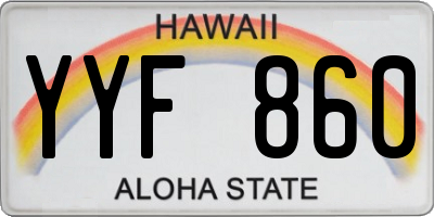 HI license plate YYF860
