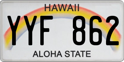 HI license plate YYF862