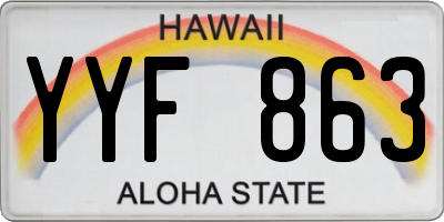 HI license plate YYF863