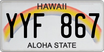 HI license plate YYF867
