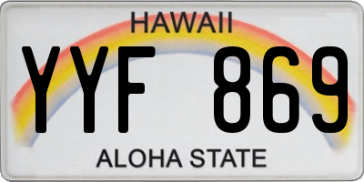 HI license plate YYF869