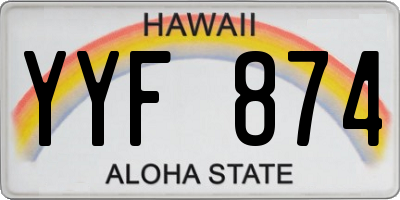 HI license plate YYF874