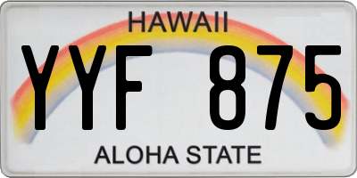 HI license plate YYF875
