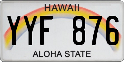HI license plate YYF876