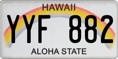HI license plate YYF882