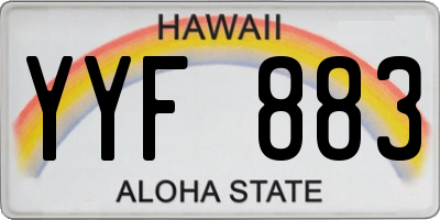 HI license plate YYF883