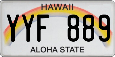 HI license plate YYF889